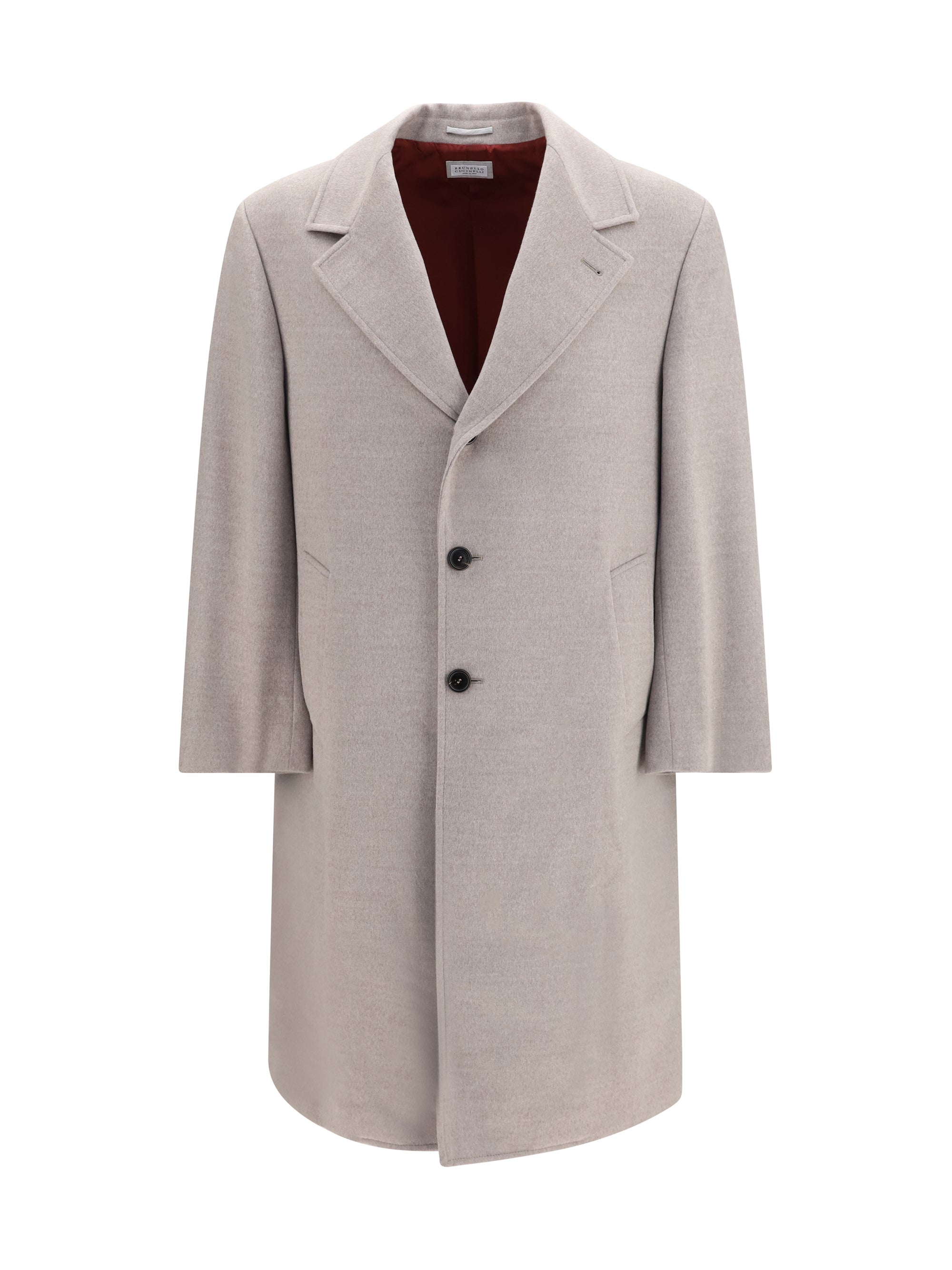 Brunello Cucinelli Virgin Wool Fleece Coat — Gray