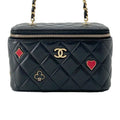 Small Quilted Lambskin Coco Casino Vanity Case With Chain