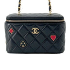 Small Quilted Lambskin Coco Casino Vanity Case With Chain
