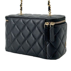 Small Quilted Lambskin Coco Casino Vanity Case With Chain