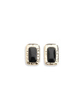 Self-Portrait Mottled Gold and Black Enamel Earrings — Gold