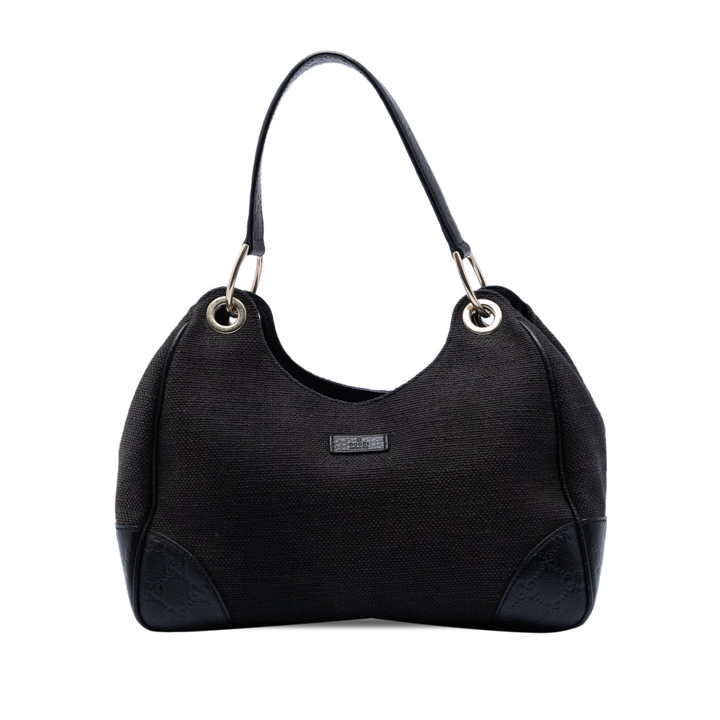 Guccissima Trimmed Canvas Colbert Shoulder Bag