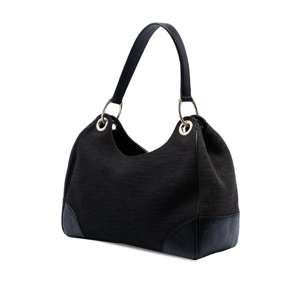 Guccissima Trimmed Canvas Colbert Shoulder Bag