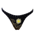 Dark Tide Hand-Beaded Embellished Bikini Bottom | Black