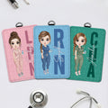 Personalizado Enfermera Doctor Personaje de dibujos animados Identificación Titular con Nombre y Ocupación Hospital Accesorios Apreciación Regalo para el personal médico