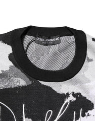 Men's Camouflage Silk Crew Neck Sweater Multicolor