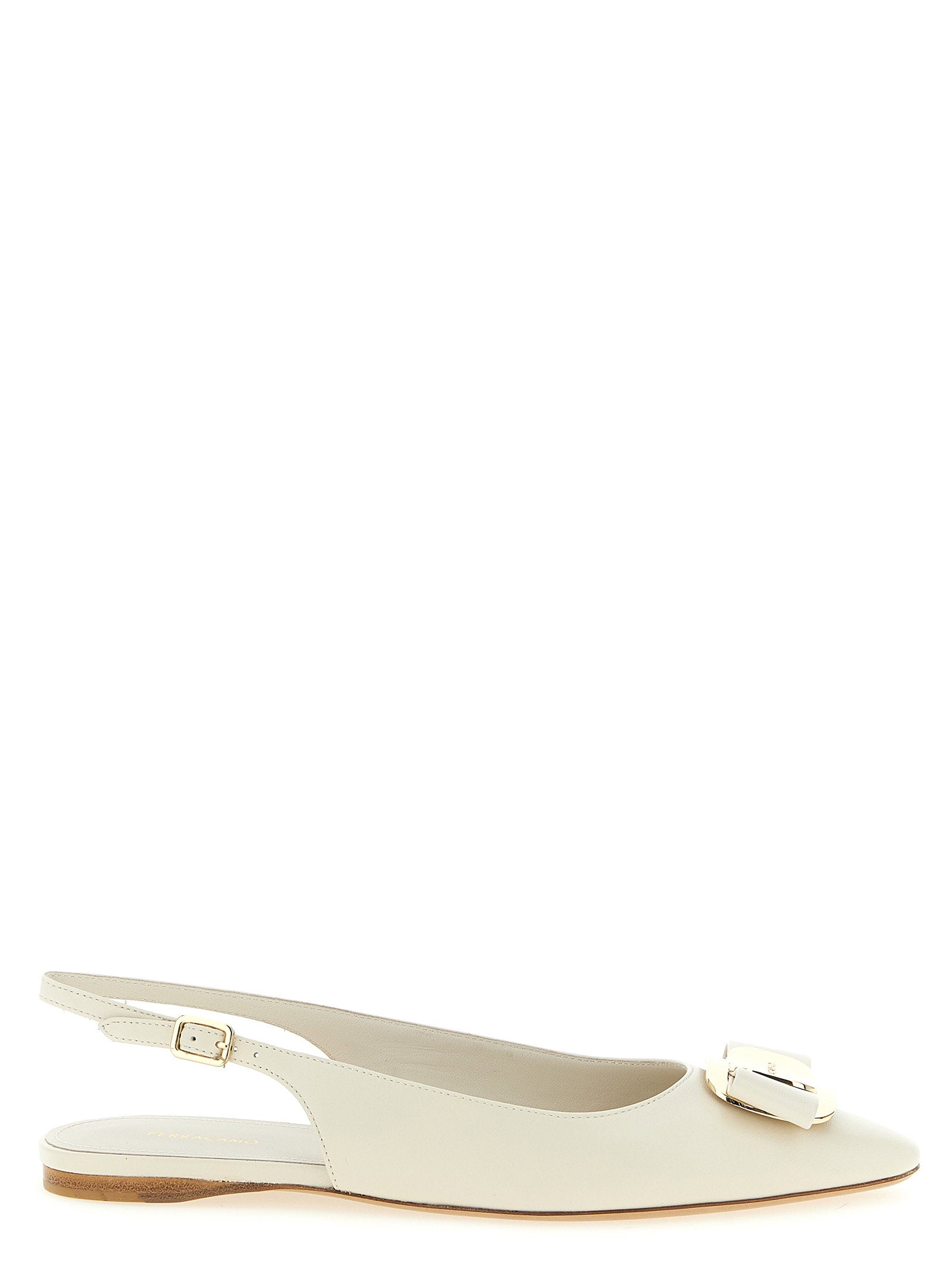 Ferragamo Zelmy Slingback Flat — Cream