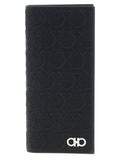 Ferragamo Embossed Gancini Wallet — Black