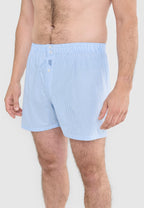 Calzoncillo Bóxer Hombre Algodón Popelín Rayas - Celeste 7912_30