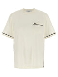 Ferragamo Gancini-Embroidered Cotton-Cashmere T-shirt — Cream