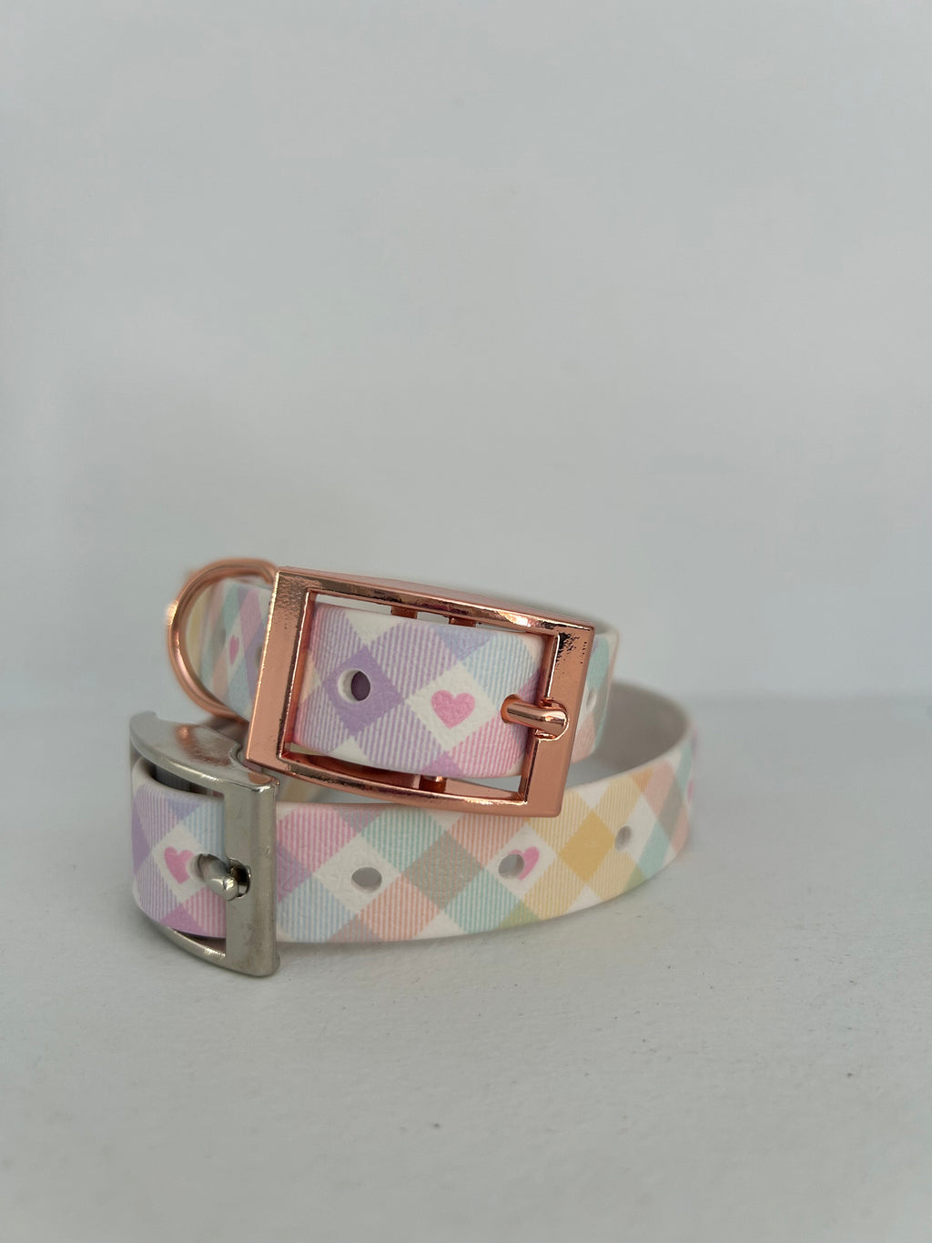 Pastel Vichy Handmade Dog Collar