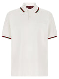 Gucci Web-Trimmed Cotton Piqué Polo Shirt — White