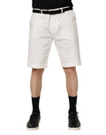 White Chinos Cotton Stretch Men Casual Shorts Elastane