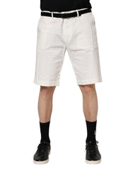 White Chinos Cotton Stretch Men Casual Shorts Elastane