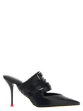 Alexander McQueen Multi-Strap Leather Mule — Black