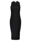 Alexander McQueen Ribbed Knit Dress — Black