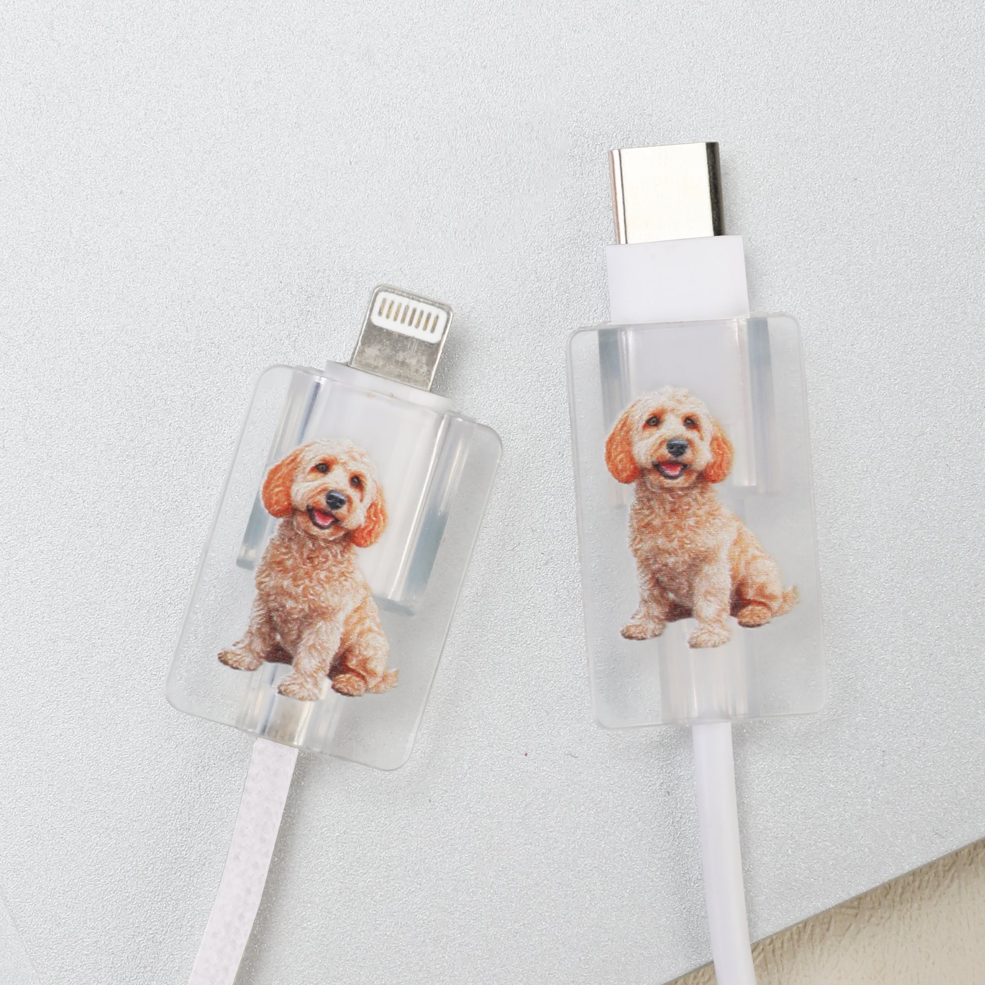 Protector del cable del cargador del teléfono con foto personalizada para mascotas Regalo de aniversario para dueños de mascotas