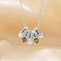 Collar personalizado de la familia del corazón de piedra de nacimiento con 1- 5 nombres Dainty Joyería Aniversario Día de la Madre Cumpleaños Regalo para Mamá Abuela