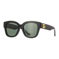 Gucci Iconic Logo-Plaque Frame Sunglasses — Black