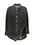 The Attico Oversized Denim Shirt — Black