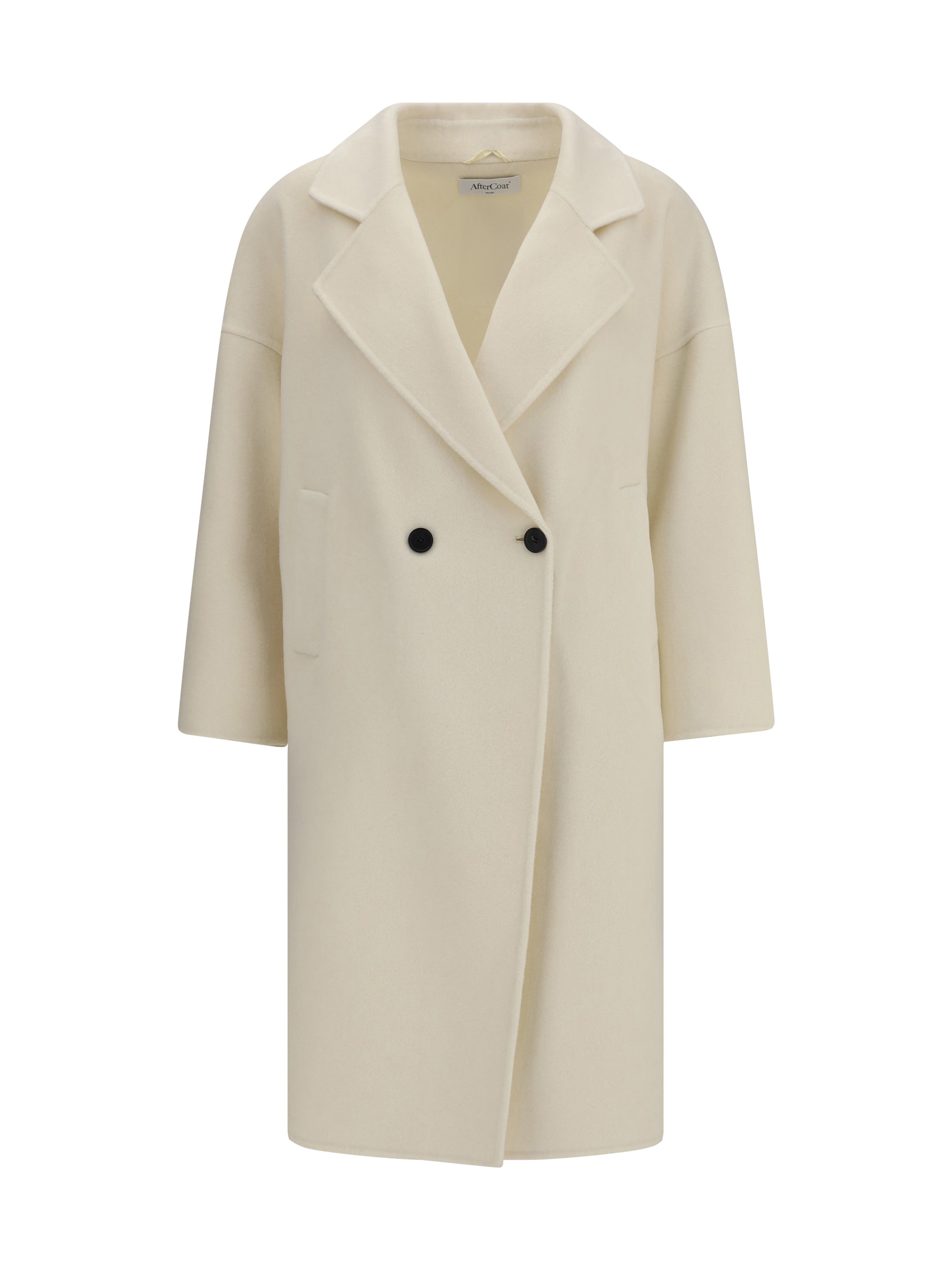 Aftercoat Double-Breasted Wool Blend Coat — White