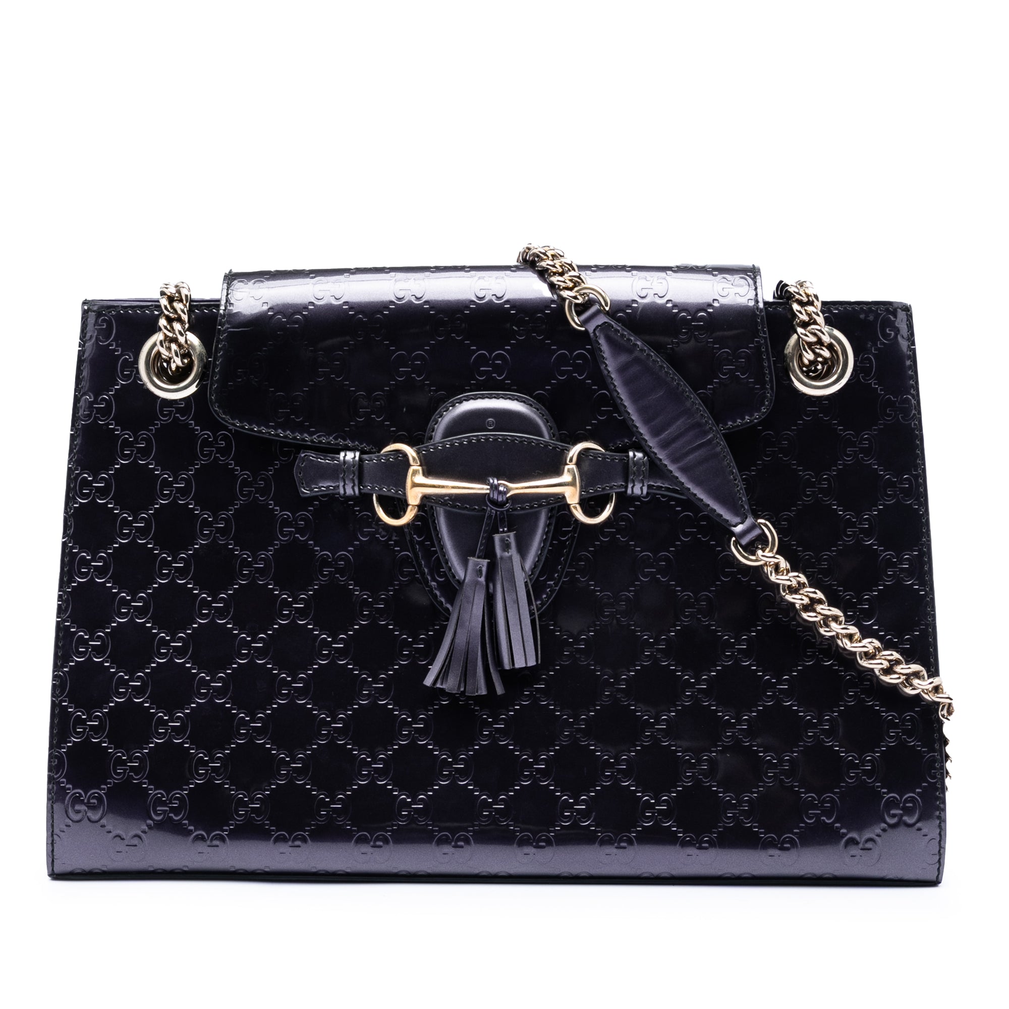 Large Guccissima Patent Emily Shoulder Bag