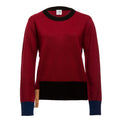 Multi-tone Wine Onyx Crew Neck Sweater