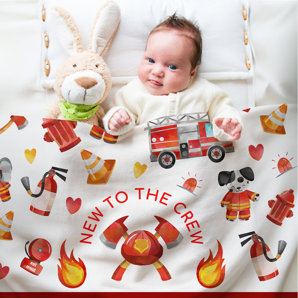 Manta blanda de bomberos personalizada con el nombre Cumpleaños Día del Niño Baby Shower Regalo para niños