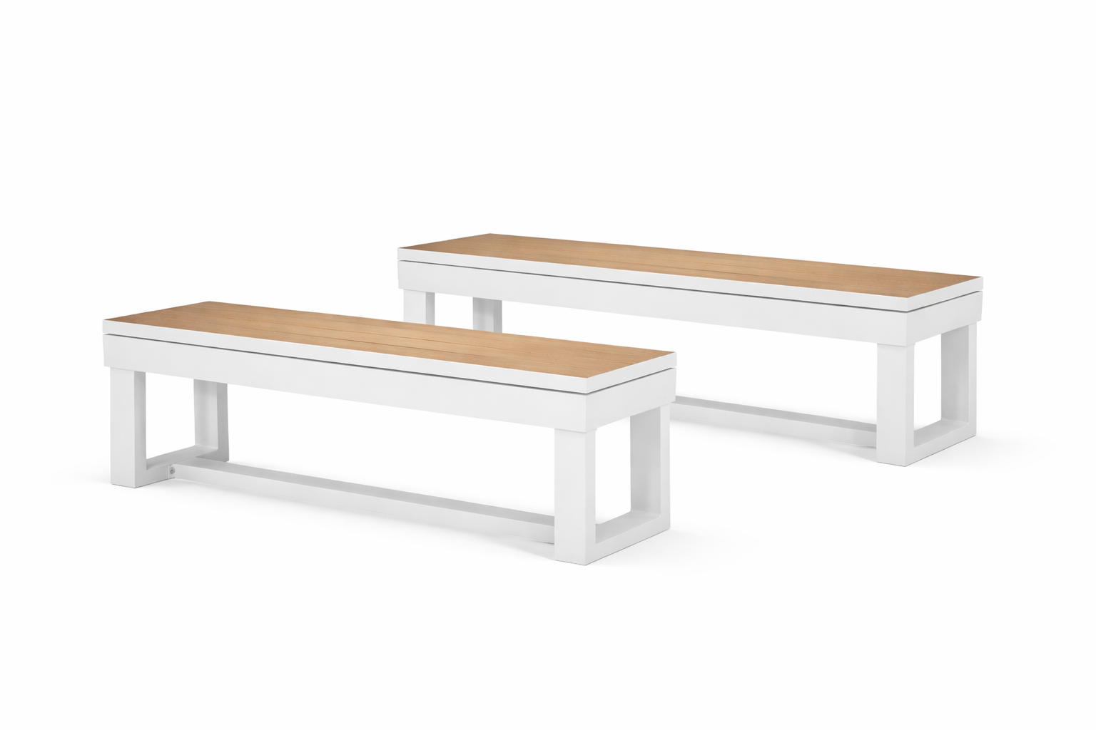 Lanai Optional Outdoor Bench Set - Pearl White