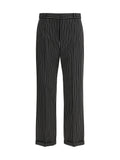 Tom Ford Striped Wool-Cotton Trousers — Black
