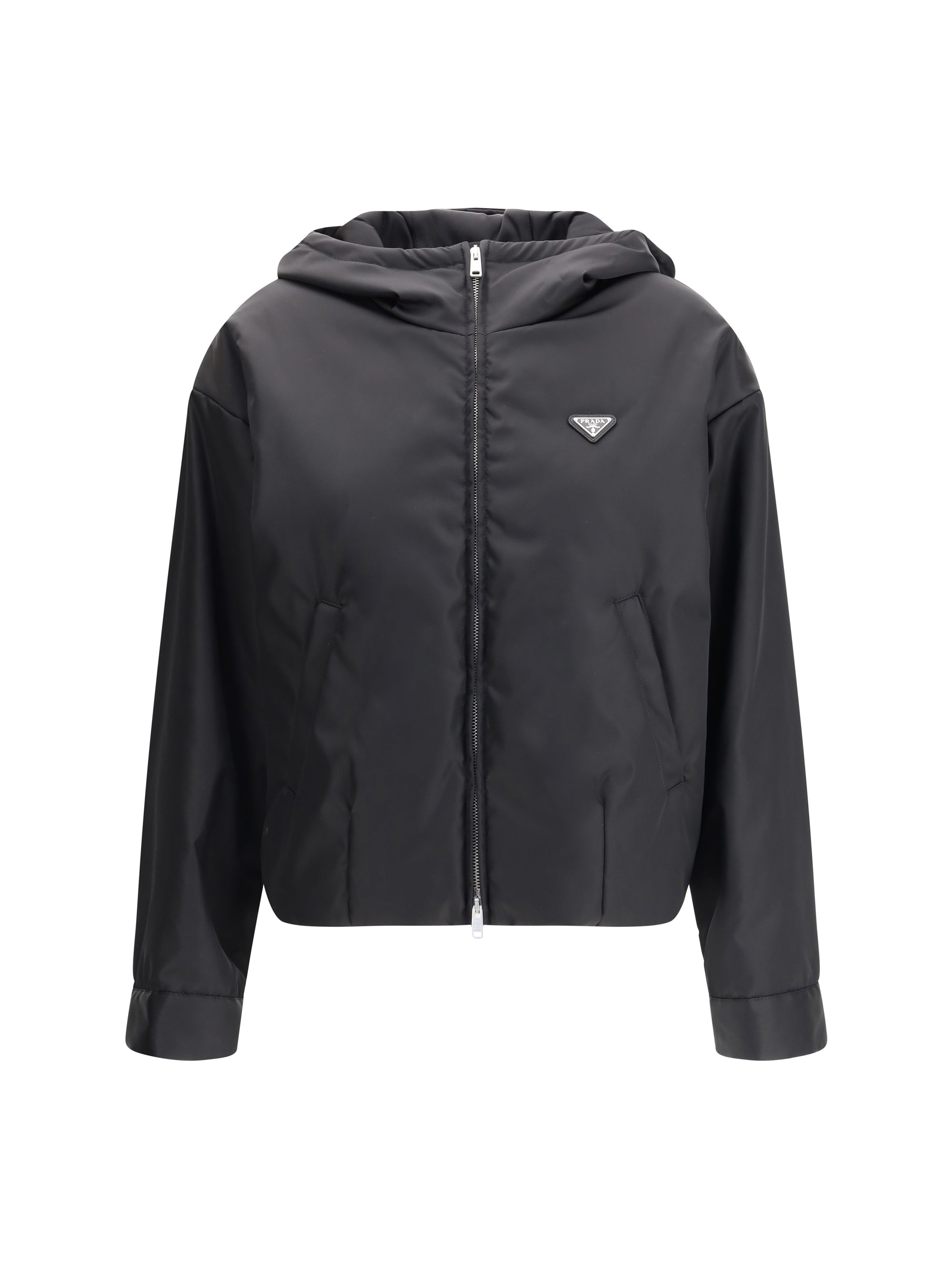 Prada Re-Nylon Recycled Polyamide Down Jacket — Black