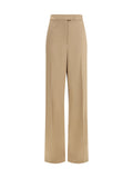 Valentino Double Stretch Duchesse Trousers — Beige