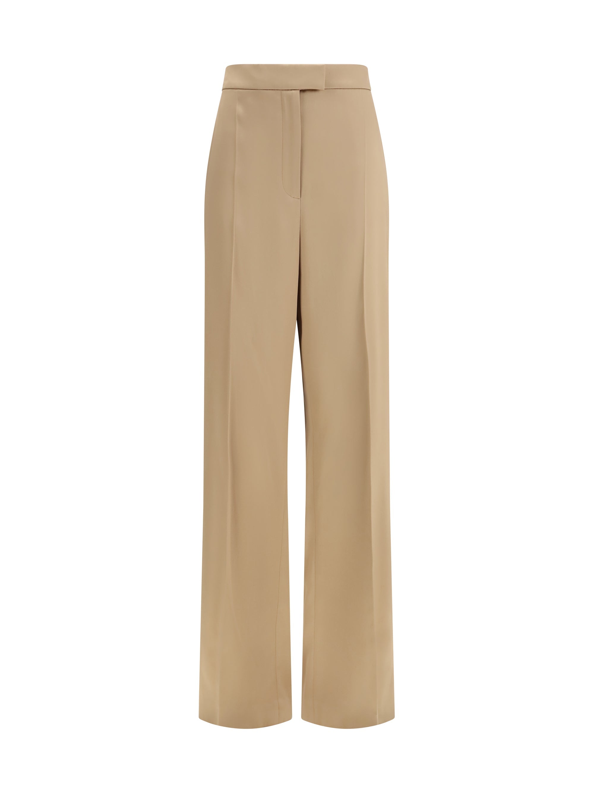 Valentino Double Stretch Duchesse Trousers — Beige