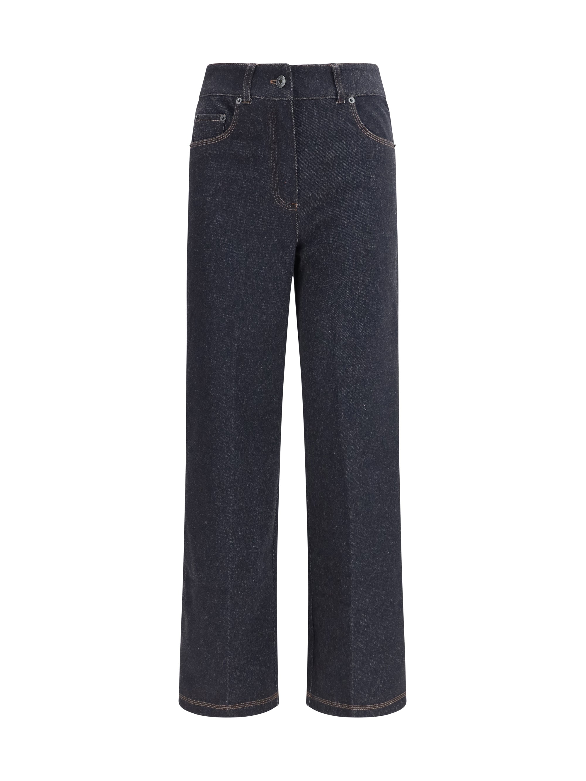 Max Mara Pure Ribes Jeans — Navy