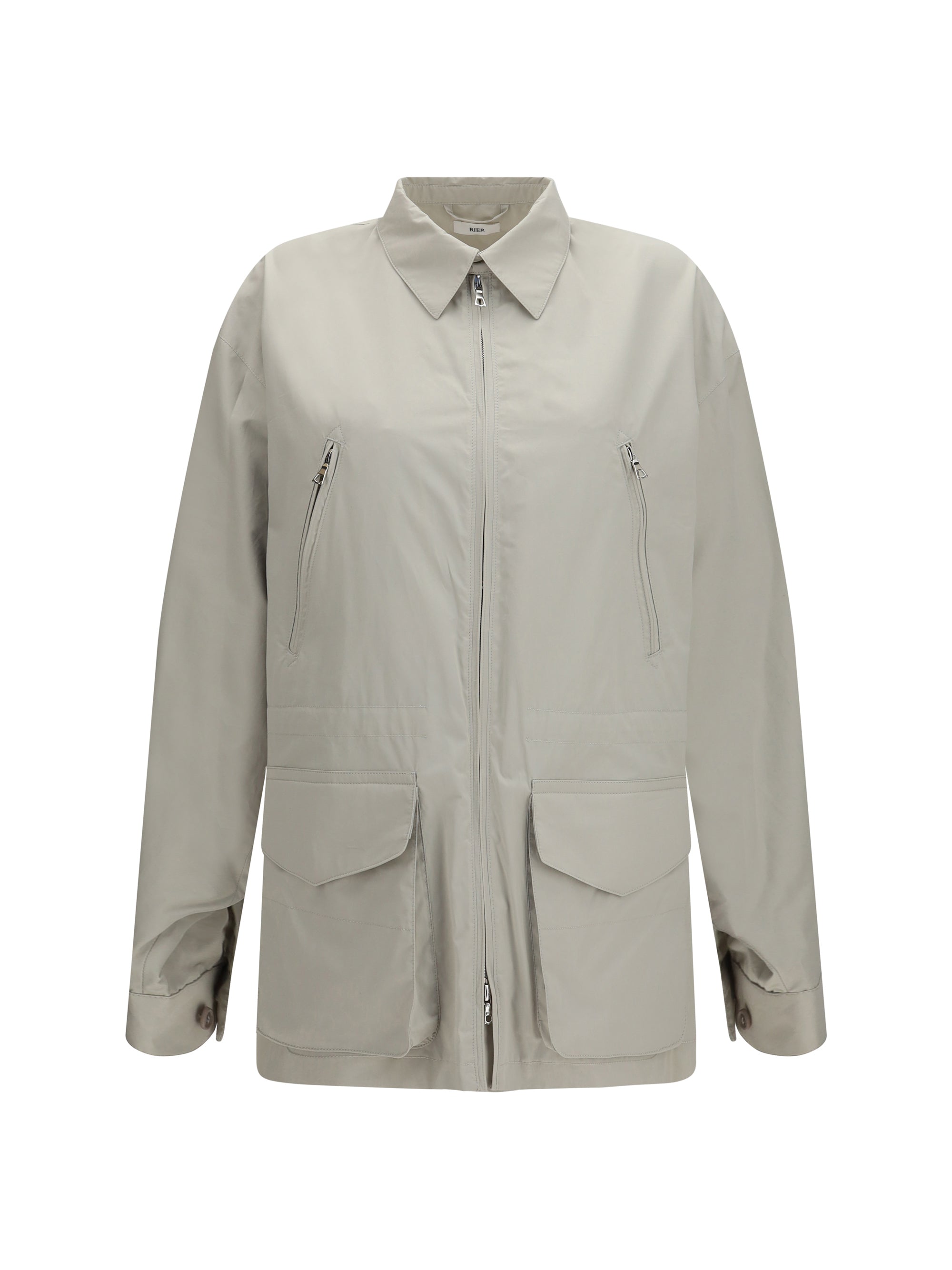 Rier Cotton Zipped Pockets Jacket — Gray