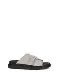 Alexander McQueen Buckle Platform Slide Sandals — Gray