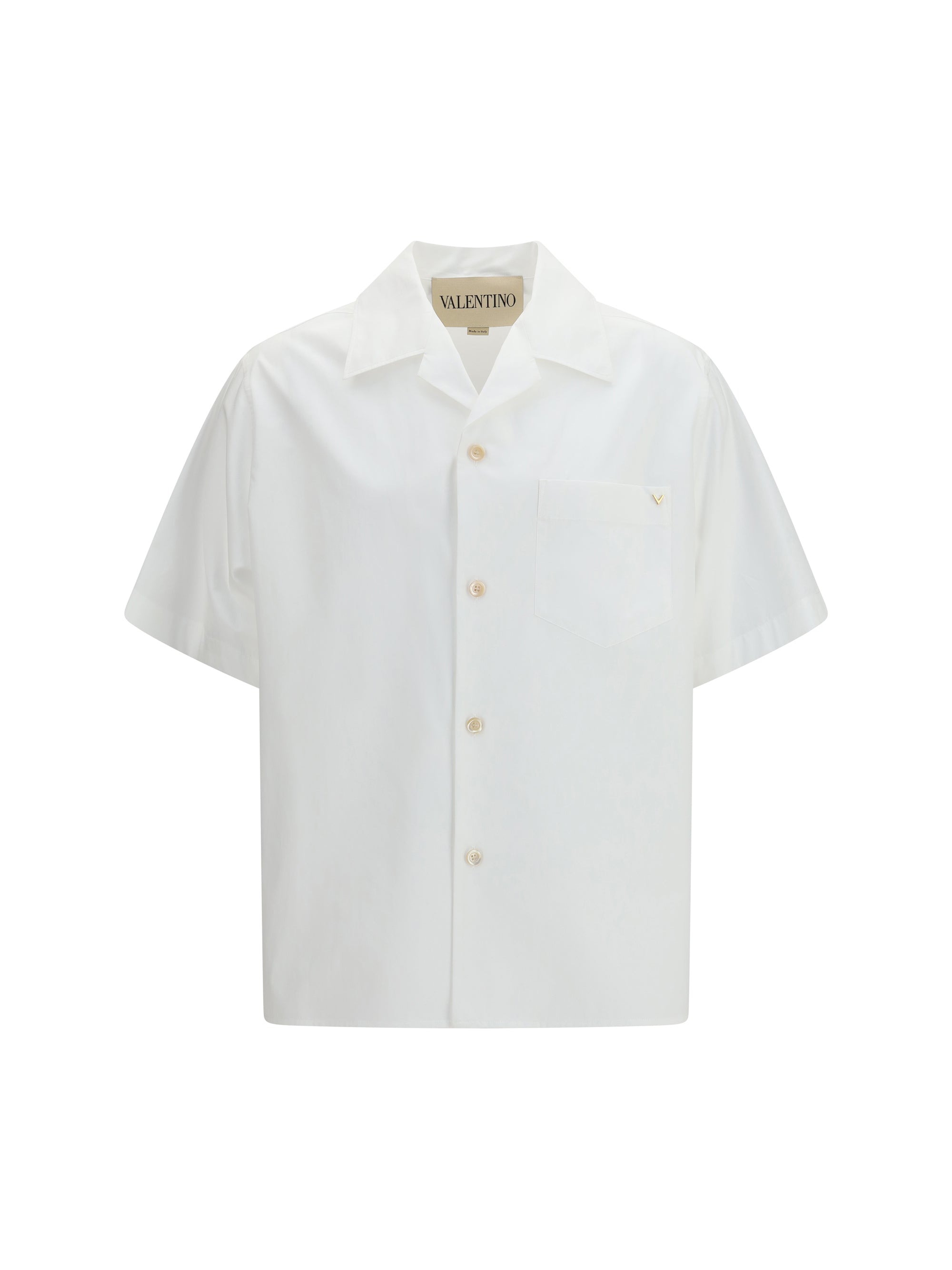 Valentino Cotton Poplin Bowling Shirt — White