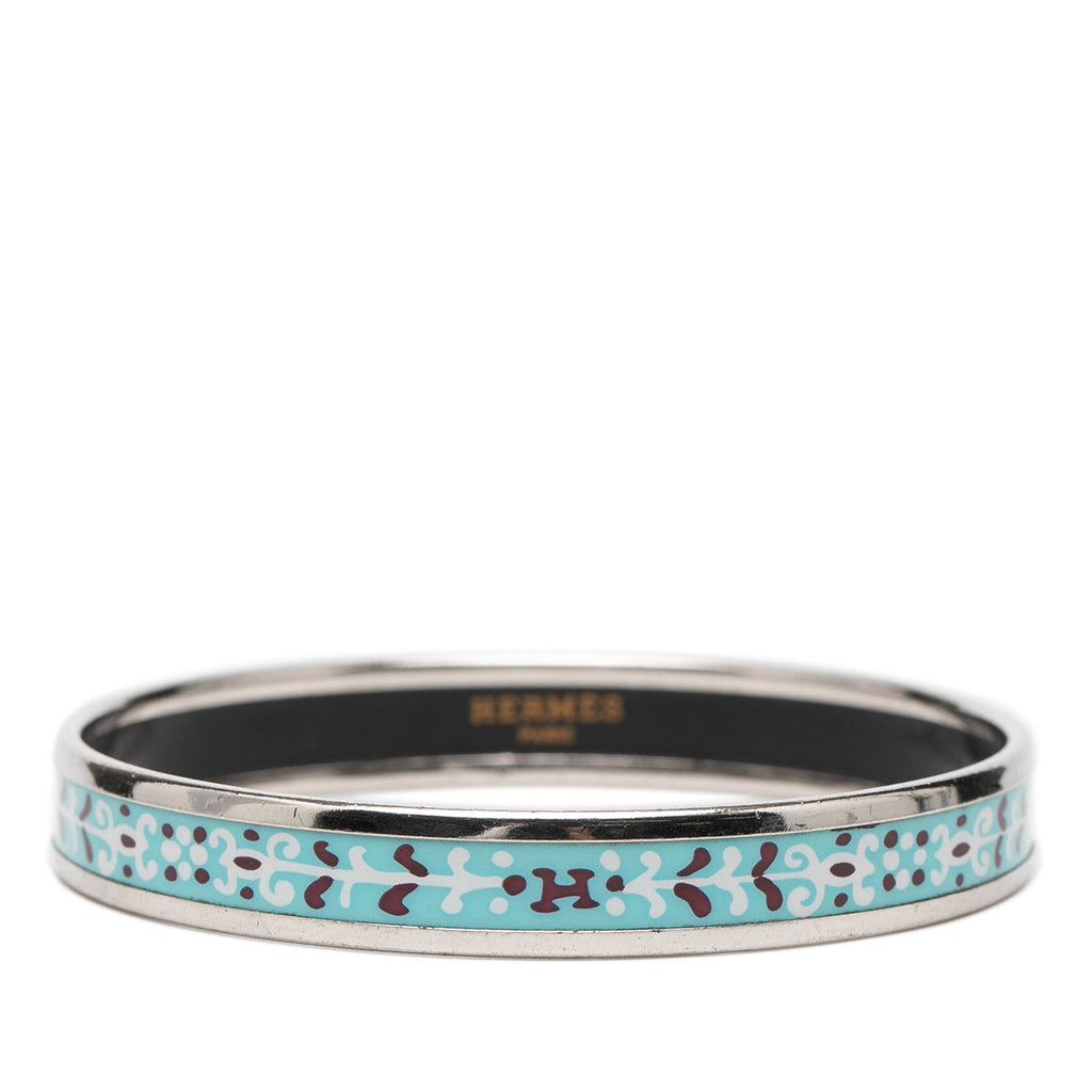 Narrow Flower Petal Enamel Bangle 62