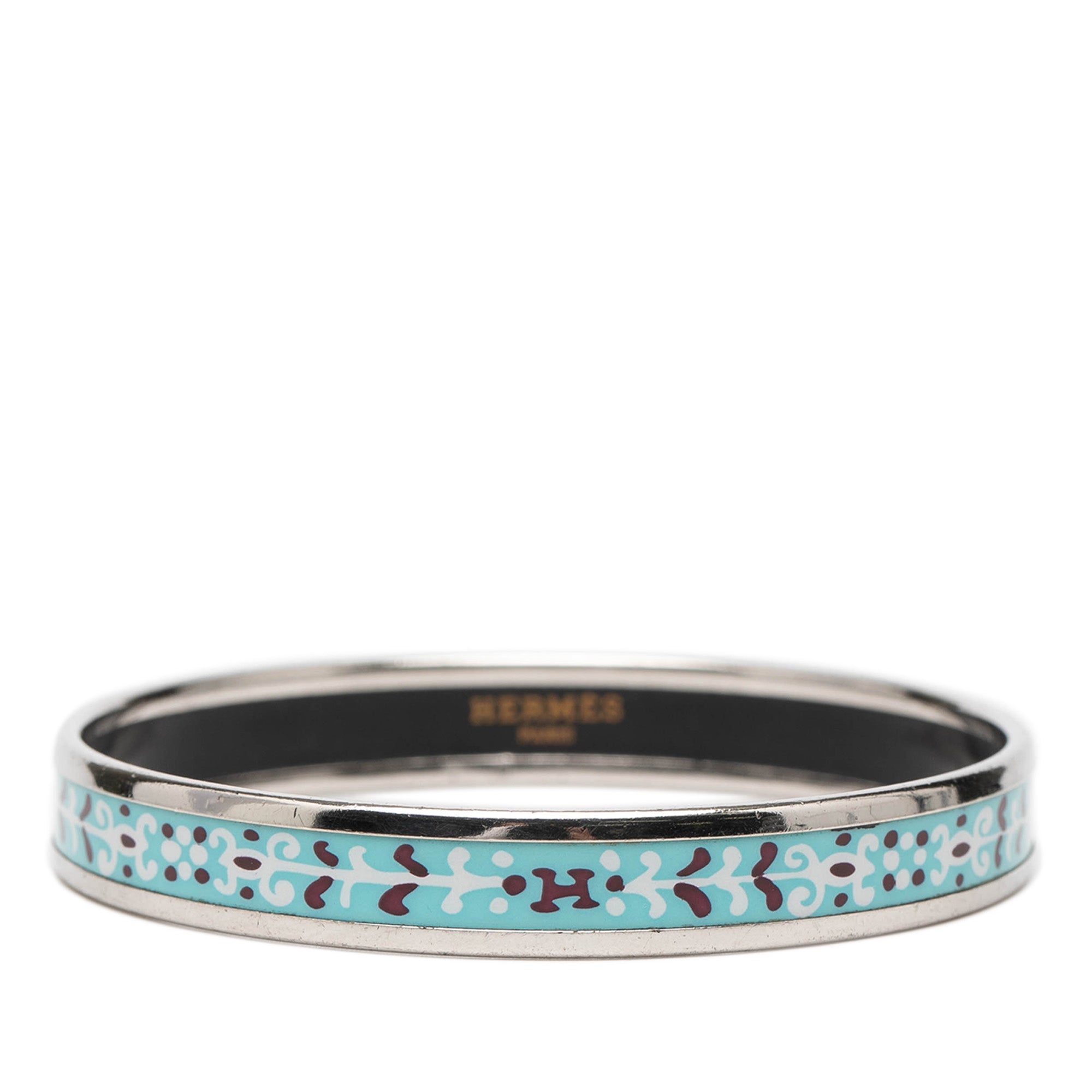 Narrow Flower Petal Enamel Bangle 62
