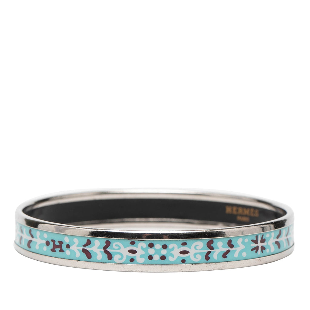 Narrow Flower Petal Enamel Bangle 62