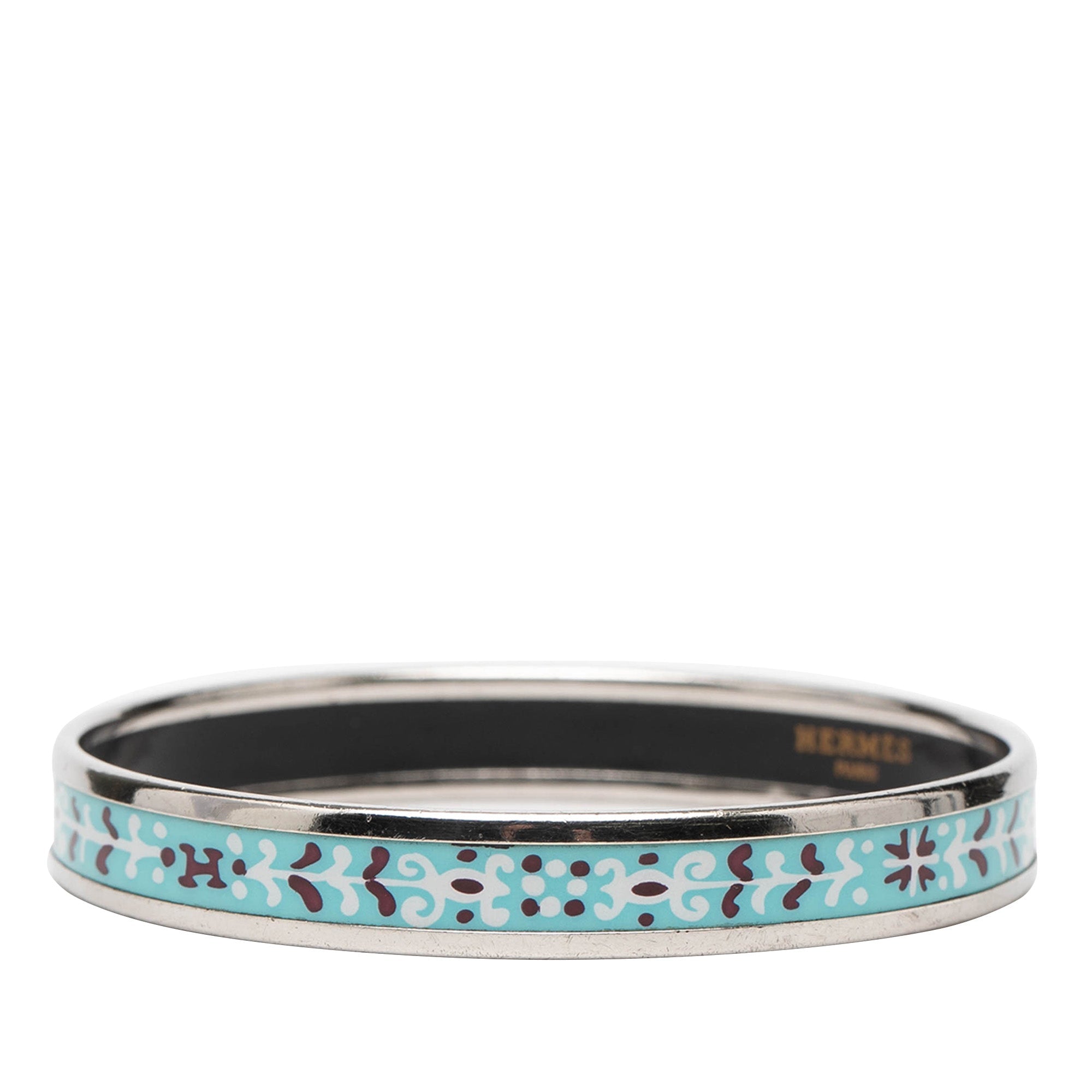 Narrow Flower Petal Enamel Bangle 62