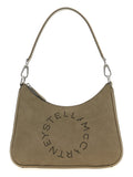 Stella Mccartney Logo-Detailed Suede Shoulder Bag — Taupe