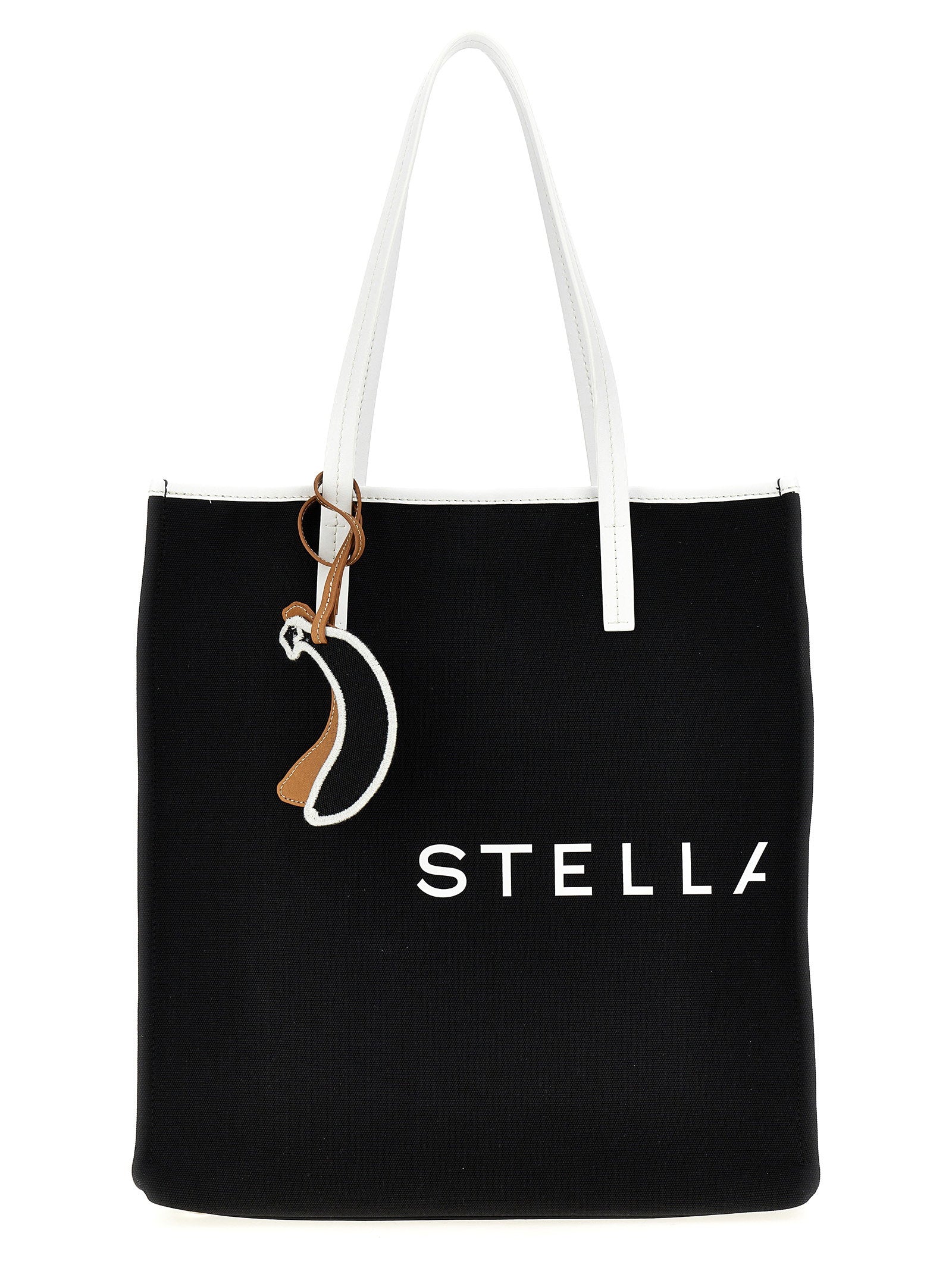 Stella Mccartney Bananatex® Logo-Print Tote Bag — Black