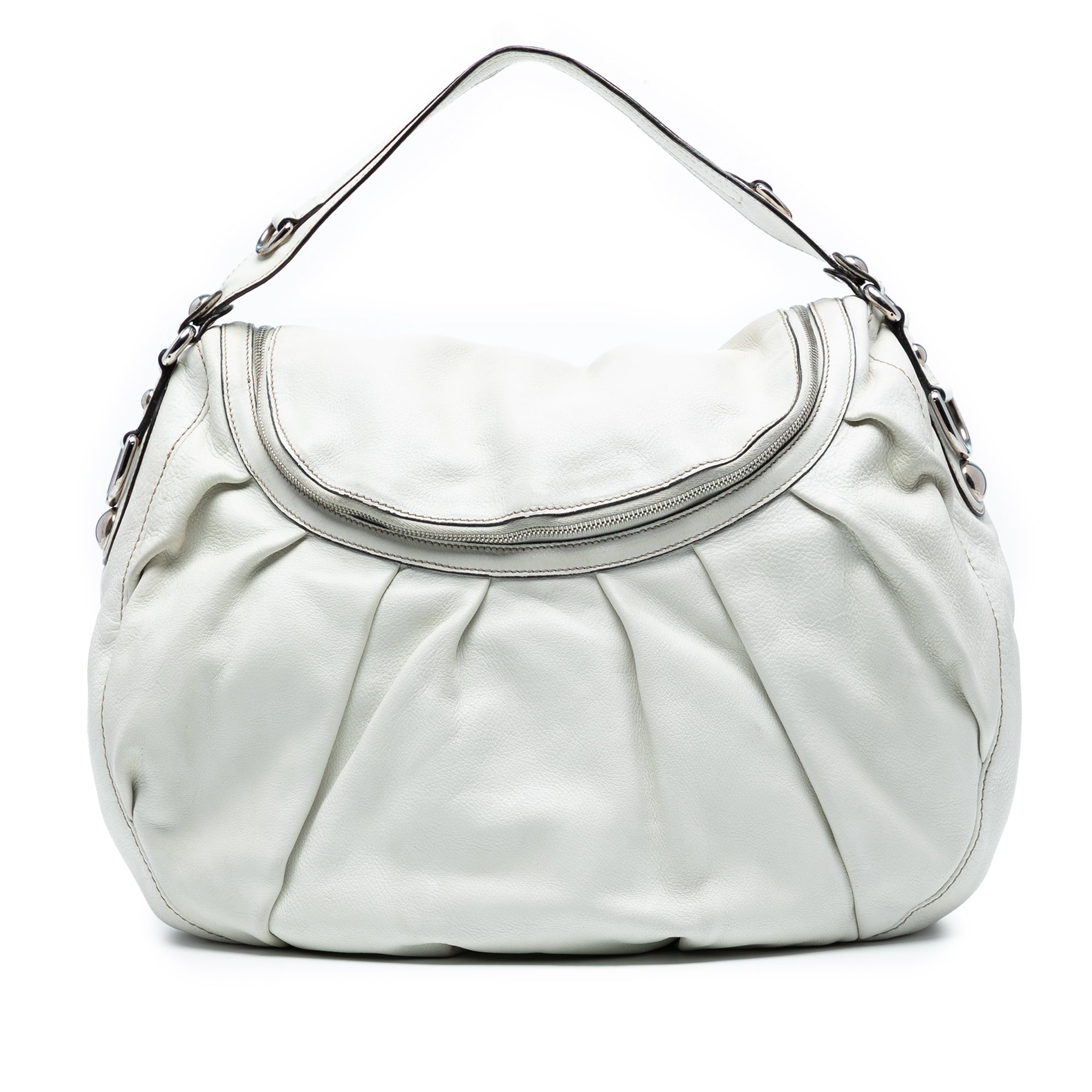 Medium Pebbled Calfskin Icon Bit Satchel