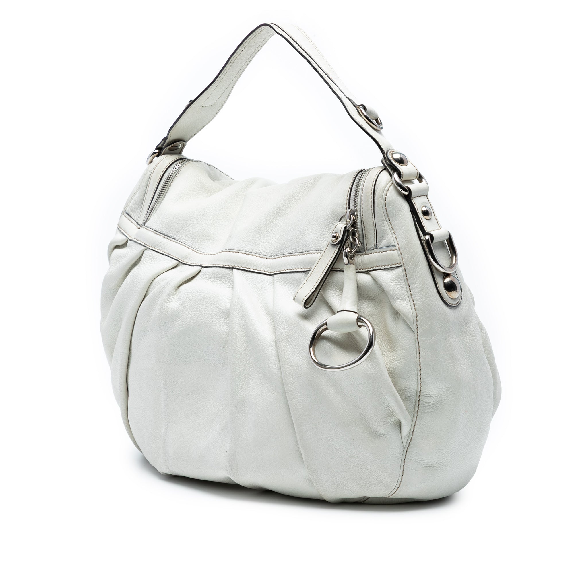 Medium Pebbled Calfskin Icon Bit Satchel