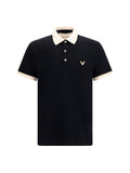 Valentino Contrast Trim Polo — Black