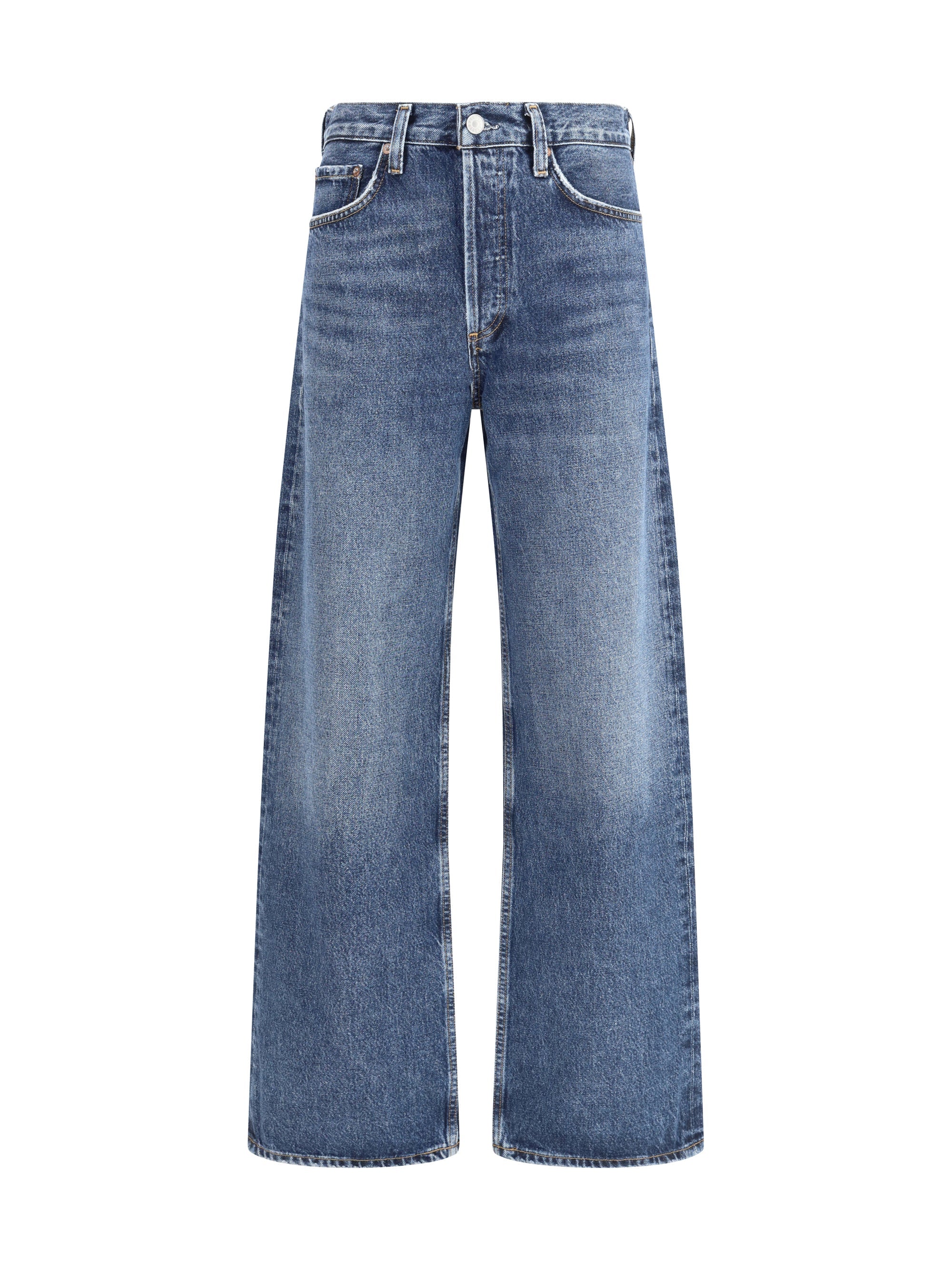 Agolde Straight-leg Cotton Jeans — Blue