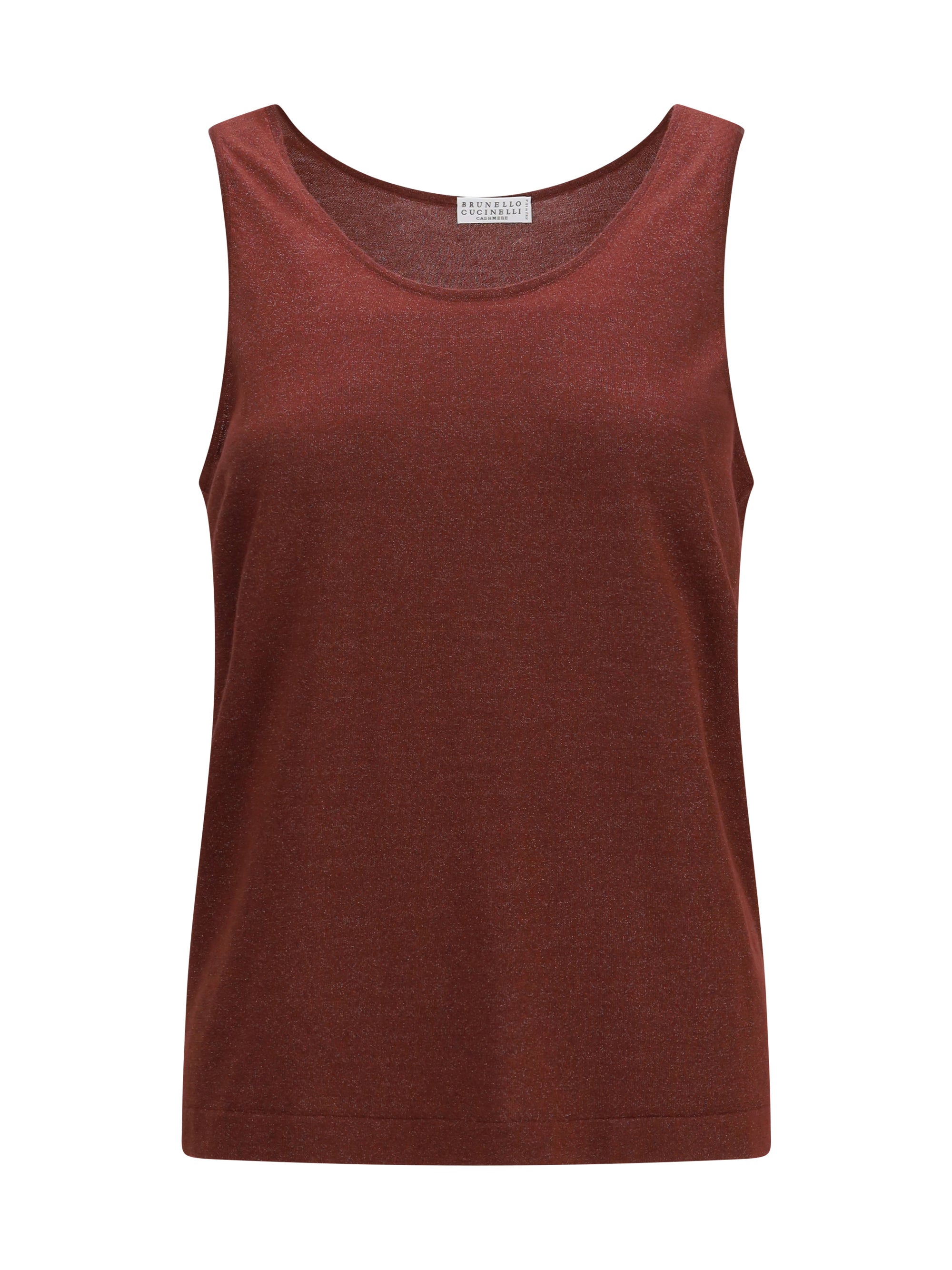 Brunello Cucinelli Luminous Knit Tank Top — Red
