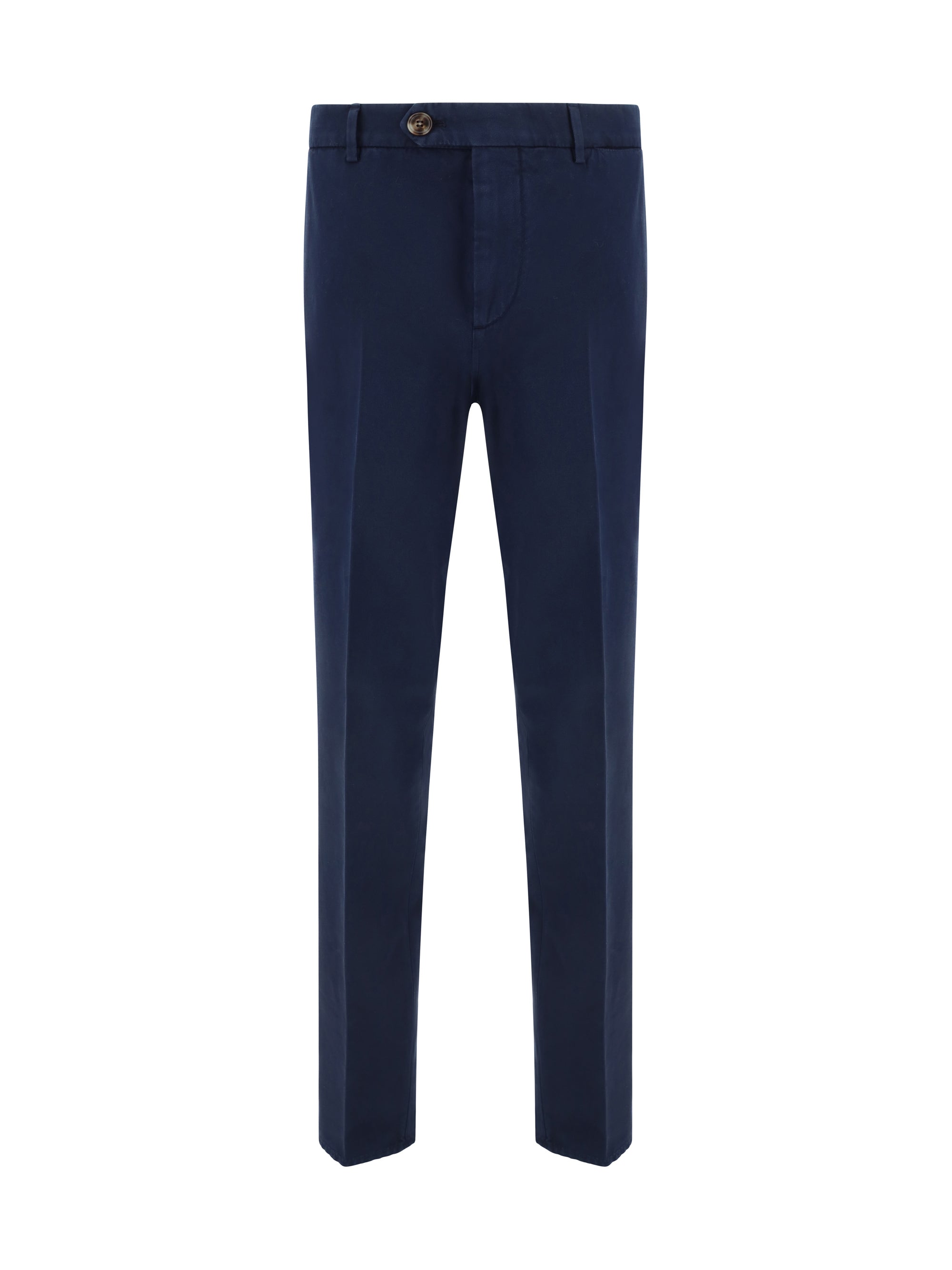 Brunello Cucinelli Cotton Trousers — Navy