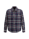 Gucci Padded Tartan Cotton Jacquard Shirt — Blue